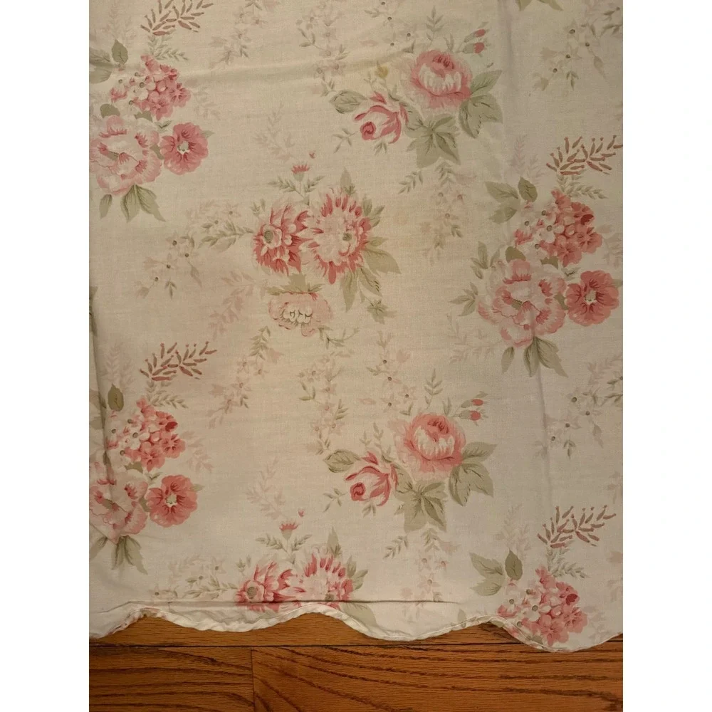 9.a.1 Vtg Reversible Floral Twin Duvet Cover 65x89 Cottage Rose Button Closure
